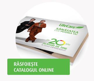 imaginea prezinta o miniatura a noului catalog de produse Life Care, editia primavara-vara 2025 care il are pe coperta pe Pavel Bartos.